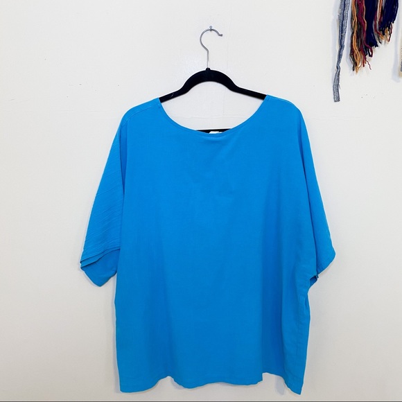 Deva • ocean blue vintage boxy crepe top - Picture 6 of 9